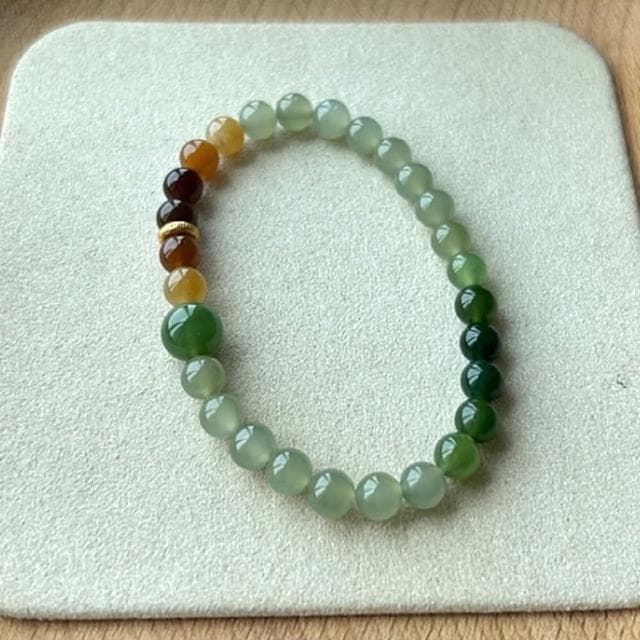 【LEEHER】和田玉手串/圓珠手鍊/玉手鍊/驅邪納福/手鍊/漸變手鍊/碧玉手串/送長輩/生日禮物/手環/手串/保平安