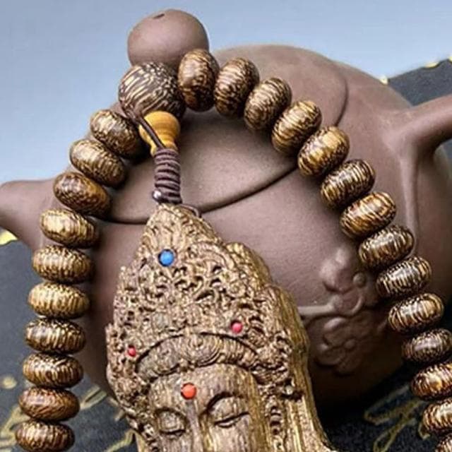 【LEEHER】佛像掛飾/觀音吊墜/算盤珠/沉香車掛/念珠/項鍊/越南沉香/掛牌/佛珠項鍊/長輩禮物/木珠項鍊/避邪項鍊