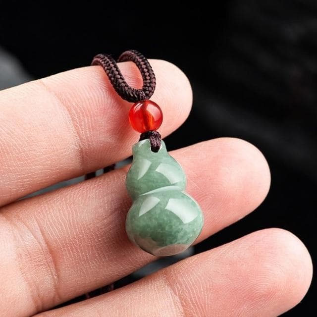 【LEEHER】葫蘆項鍊/玉石項鍊/玉葫蘆/翡翠項鍊/禮物/吊墜/玉墜/玉項鍊/氣質項鍊/編織項鍊/招財納福/保平安