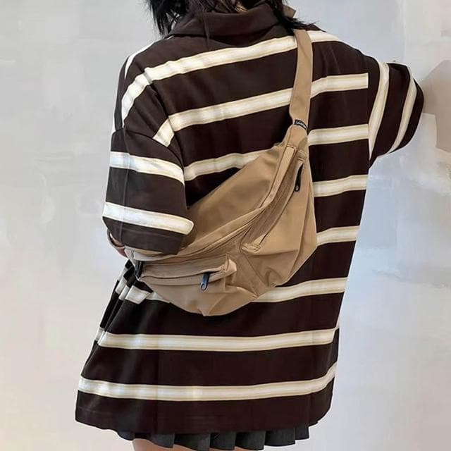 【LEEHER】休閒包包/女包/大容量單肩包/包包/斜背包/尼龍包包/工裝包/軍綠色包包/黑色包包/生日禮物/水餃包/hobo包