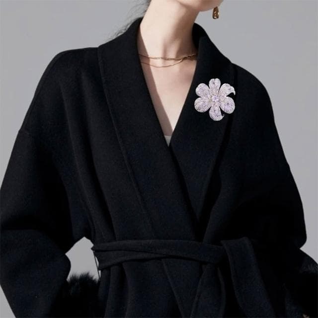 【LEEHER】復古胸針/小香風/花朵/配飾/胸針/別針/造型胸針/鋯石/花開富貴/金屬別針/優雅/配件/送媽媽/情人節禮物/