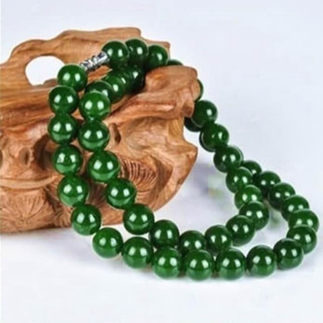 【LEEHER】碧玉項鍊/綠色項鍊/高品質碧玉/和田玉項鍊/項鍊/玉項鍊/氣質項鍊/女項鍊/念珠/保平安/避邪項鍊/送長輩/禮物/