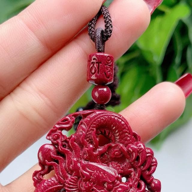 【LEEHER】龍項鍊/紫金砂項鍊/硃砂項鍊/避邪項鍊/項鍊/繩鍊/編織項鍊/雕刻項鍊/送長輩/保平安/雙面雕刻/項鍊掛繩/禮物/