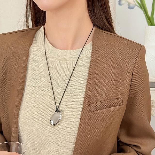 【LEEHER】白金項鍊/飾品/歐美項鍊/小酒壺/項鍊/男女同款/吊墜/情人節禮物/生日禮物/吊飾小圓環/皮繩項鍊/情侶項鍊/
