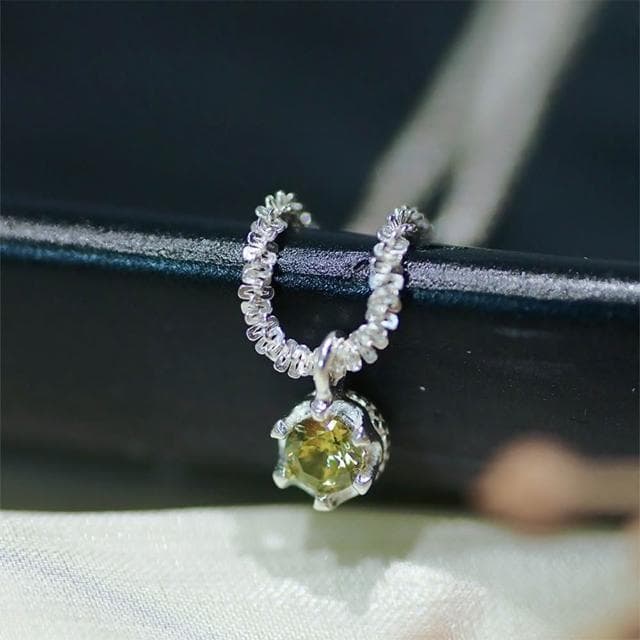 【LEEHER】女生飾品/吊墜/吊飾/鎖骨鏈/925純銀項鍊/項鍊/送女生/生日禮物/滿天星項鍊/項鍊女/ins風/綠鋯石/
