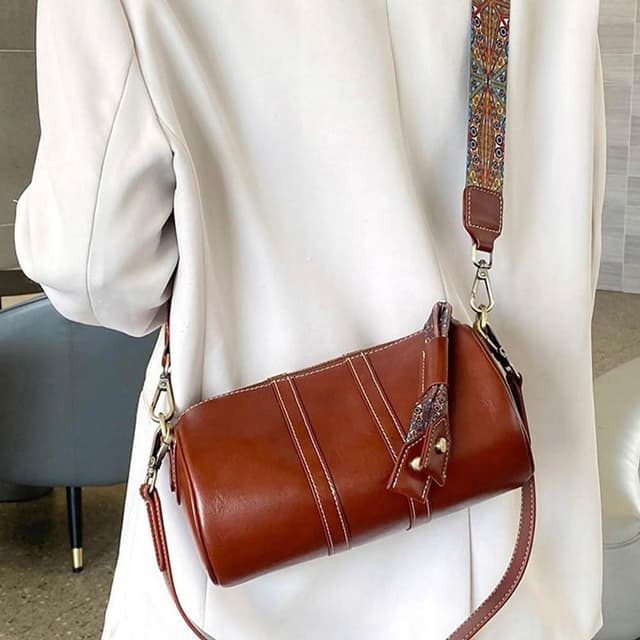 【LEEHER】女生/包包/單肩包/側背包/真皮包包/枕頭包/圓筒包/牛皮包/韓國包包/可愛包包/側背小包/紅色包包/生日禮物/實用