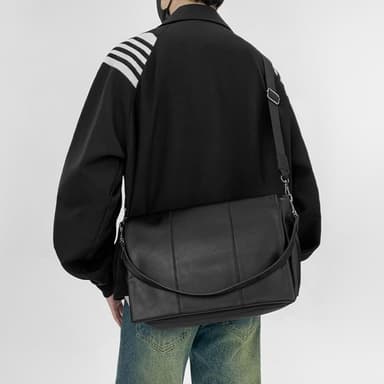 【LEEHER】男生/包包/斜背包/郵差包/書包/側背包/黑色包包/男包包/大包包/a4包/大容量斜背包/通勤單肩包/休閒郵差包/禮物