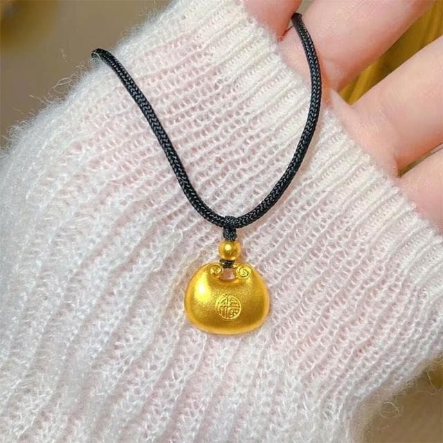 【LEEHER】兒童項鍊/寶寶/嬰兒/平安鎖/項鍊/小胖福項鍊/保安納福/福字項鍊/飾品/沙金項鍊/吊墜/長命鎖/掛墜/周歲送禮/