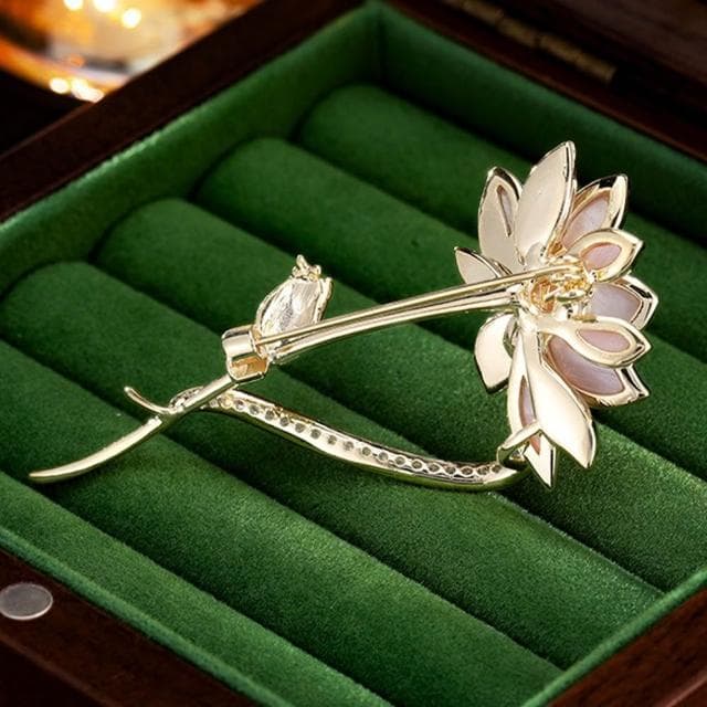 【LEEHER】女生/飾品/胸針/別針/貝殼/鋯石/金屬別針/造型胸針/蓮花/胸花/別針扣/胸針扣/造型別針/配飾/生日禮物/婚禮穿搭