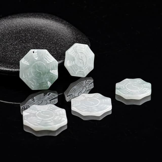 【LEEHER】玉石項鍊/玉珮/飾品/翡翠/護身符/招財納福/保平安/男女同款/送媽媽/八卦玉/八卦項鍊/吊墜/吊飾/生日禮物