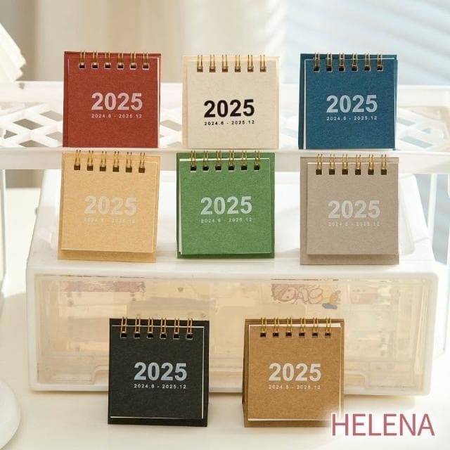 【HELENA】2025迷你小桌曆 ins風擺件 家居裝飾 辦公室療癒小物 禮物 可愛月曆 大學生 聖誕節 生活用品 D58