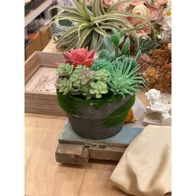 仿真多肉 組盆多肉 人造花 仿真花 組盆 療癒 佈置 療癒植物 多肉盆栽佈置 GXS拍照道具