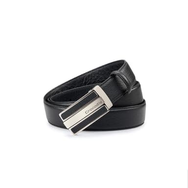 【Crocodile】鱷魚皮件 真皮打洞皮帶 男生皮帶推薦 情人禮物-32MM-0101-52002-黑色男生禮物