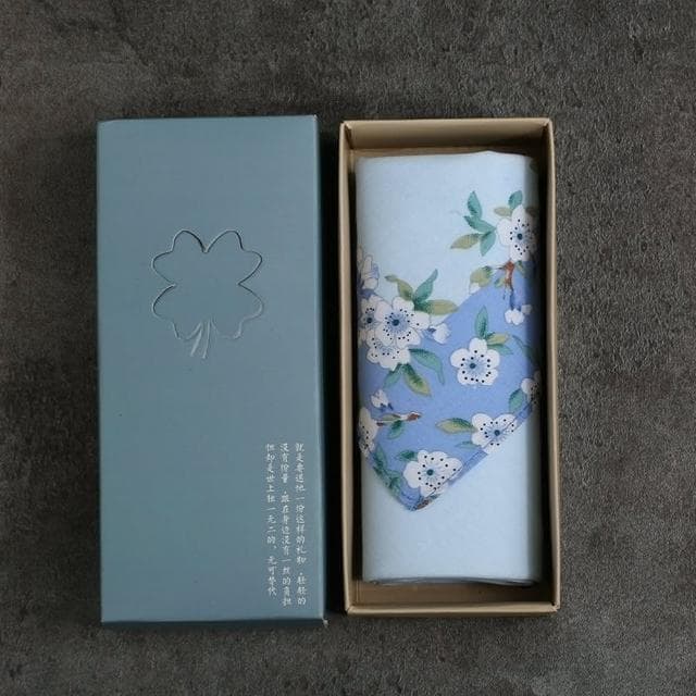 【巴黎精品】現貨+預購 手帕禮盒純棉方巾 單入櫻花印花絲光棉柔軟母親節生日禮物女配件3色p1ae5