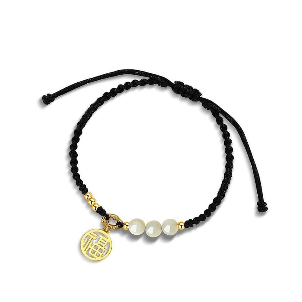 【巴黎精品】現貨+預購 925純銀手鍊和闐玉手繩福牌串珠情侶生日情人節禮物女飾品2款v1ar11