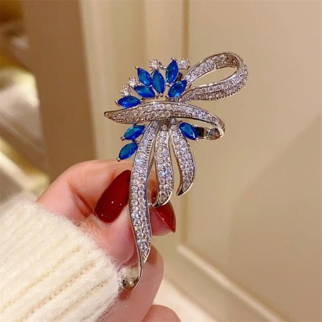 【巴黎精品】現貨+預購 鋯石胸針絲帶別針精緻滿鑽水晶胸花生日情人節禮物女飾品a1ah87