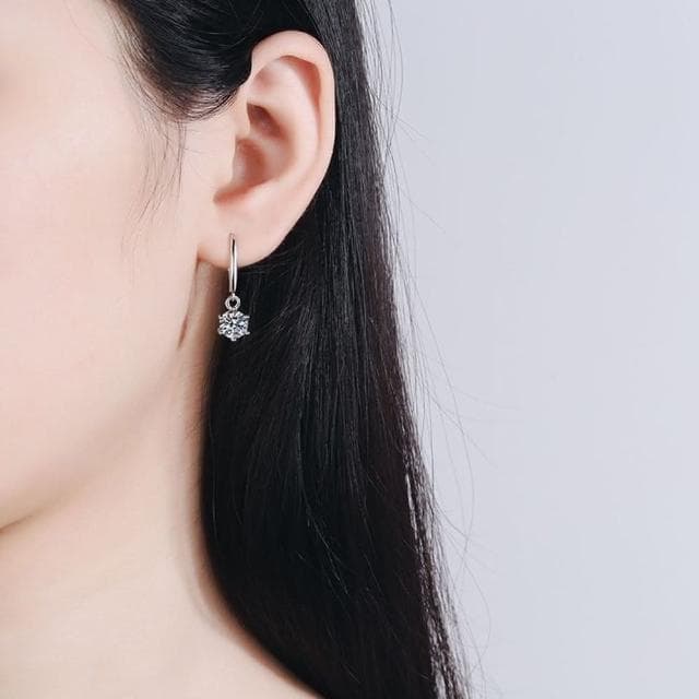 【巴黎精品】現貨+預購 莫桑鑽石耳環925純銀耳環耳針銀飾品-1克拉女飾品配件情人節禮物a1co45