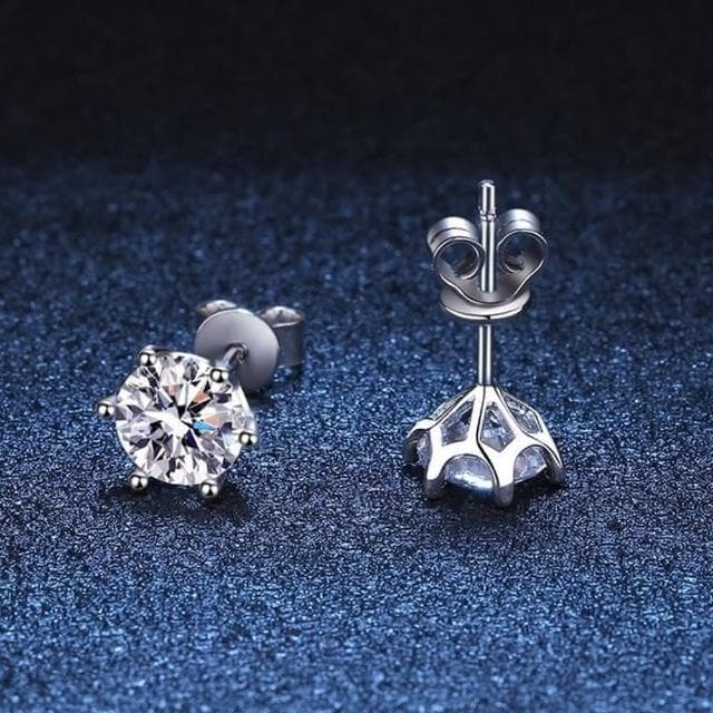 【巴黎精品】現貨+預購 莫桑鑽石耳環925純銀耳環耳針銀飾品-1克拉女飾品配件情人節禮物2款a1co3