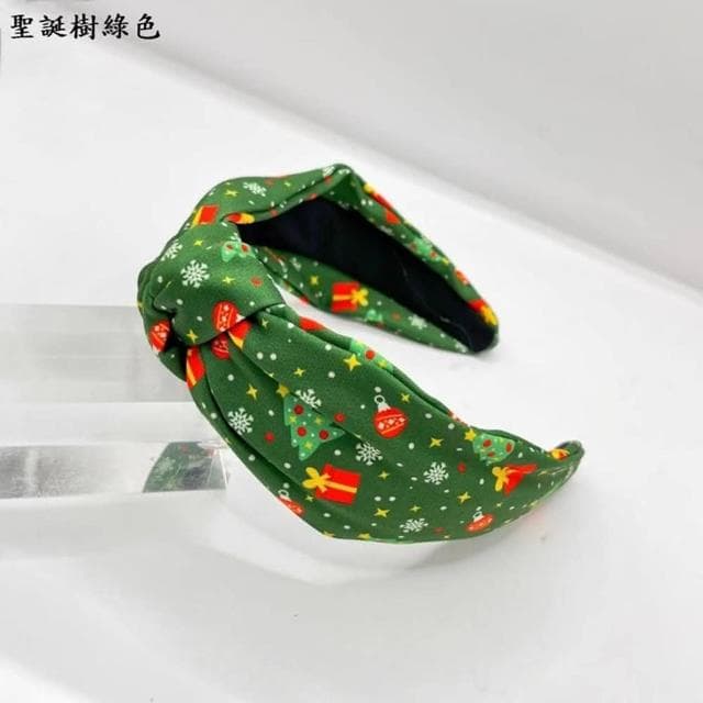 【巴黎精品】情人節禮物 現貨+預購 髮箍布藝髮飾立體打結聖誕節印花女飾品3色a1da11