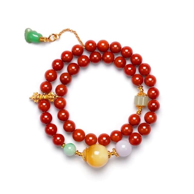 【巴黎精品】情人節禮物 現貨+預購 南紅手鍊玉石毛衣鏈手珠平安擋煞防小人轉運淨化招財開運-8mm蜜蠟翡翠兩圈女飾品a1ha17