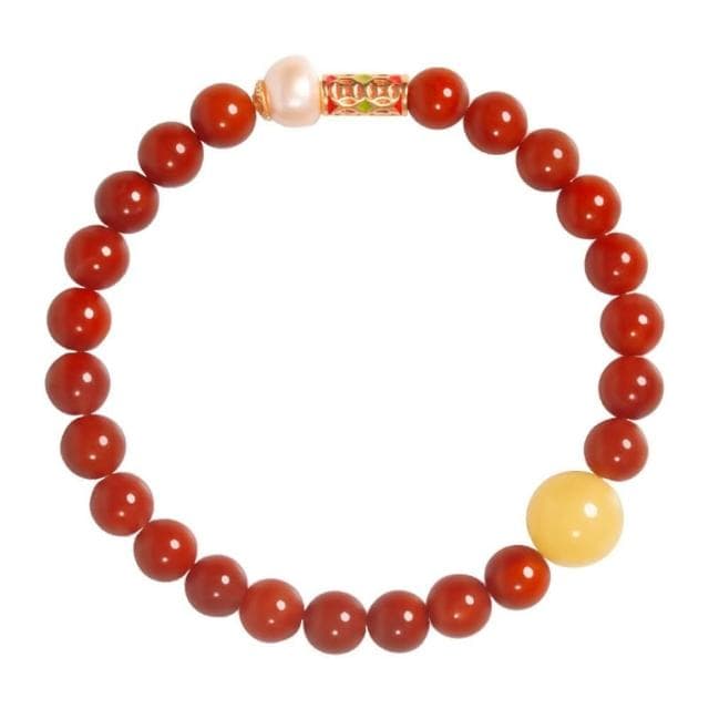 【巴黎精品】情人節禮物 現貨+預購 南紅手鍊玉石手串手珠平安擋煞防小人轉運淨化招財開運-7mm蜜蠟珍珠琺瑯彩女飾品a1ha52