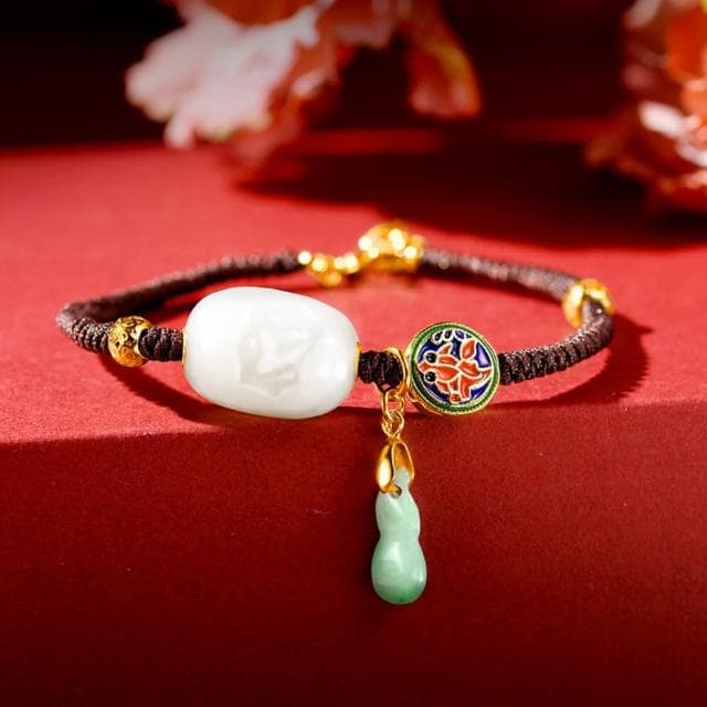 【巴黎精品】情人節禮物 現貨+預購 和闐玉手鍊玉石手串手珠平安擋煞防小人轉運淨化招財開運-貔貅翡翠四季豆琺瑯彩女飾品a1ha85