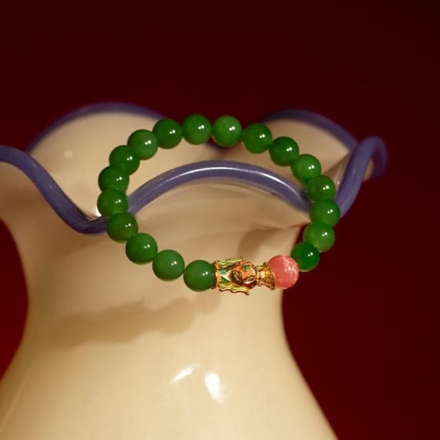 【巴黎精品】情人節禮物 現貨+預購 和闐玉手鍊玉石手串手珠平安擋煞防小人轉運淨化招財開運-10mm紅紋石花瓶琺瑯彩女飾品a1ha90