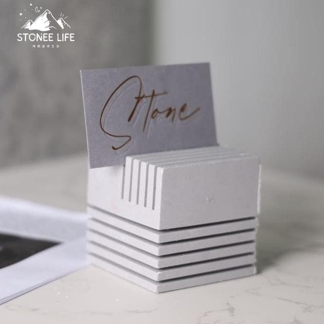 時硐STONE 正方名片架(手工 創意名片架 獨特名片架 名片座 禮物 擺飾 裝飾品 質感 療愈小物)