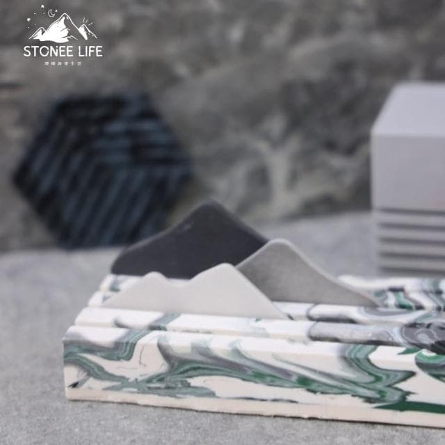 時硐STONE 筆架山(手工 創意名片架 獨特名片架 名片座 禮物 擺飾 裝飾品 質感 療愈小物 筆架 筆筒)