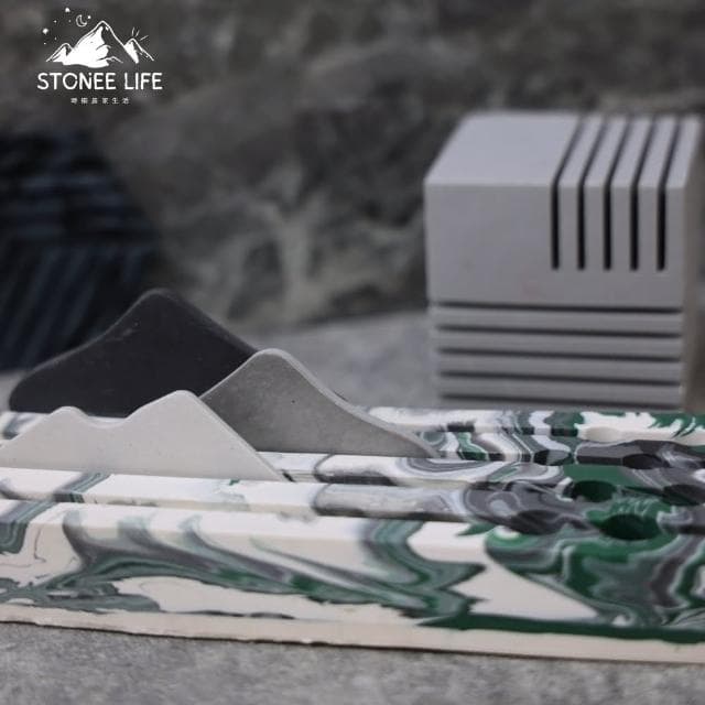 時硐STONE 筆架山(手工 創意名片架 獨特名片架 名片座 禮物 擺飾 裝飾品 質感 療愈小物 筆架 筆筒)