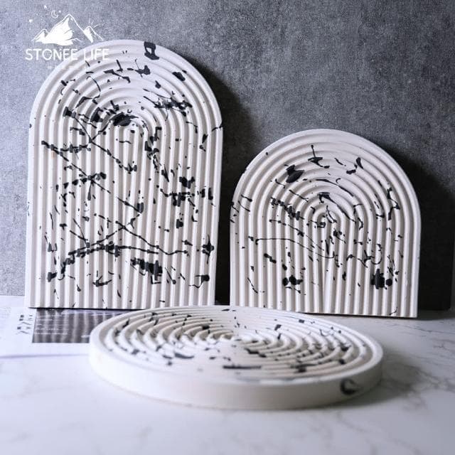 時硐STONE 拱形背景板擺飾盤-小(手工 居家飾品 拍攝背景板 裝飾品 拍攝道具 擺飾 飾品 禮物 質感)