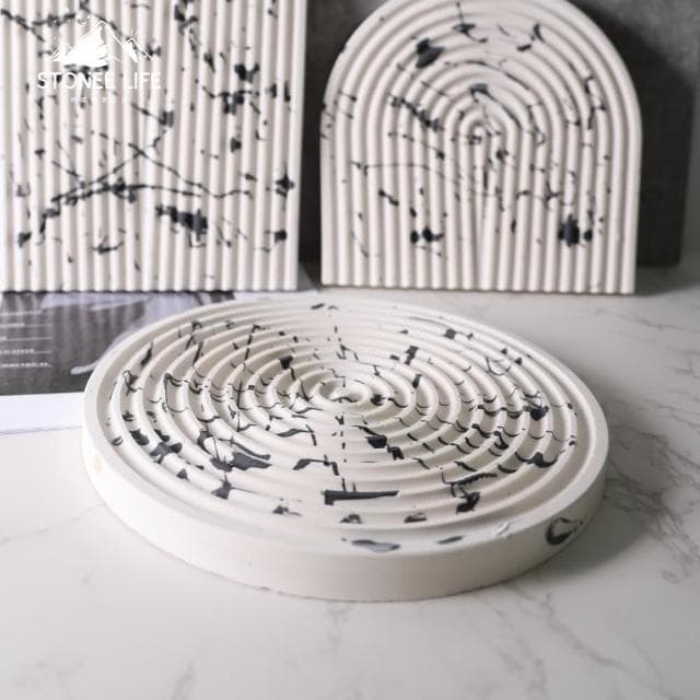 時硐STONE 圓形背景板擺飾盤(手工 居家飾品 拍攝背景板 裝飾品 拍攝道具 擺飾 飾品 禮物 質感 擺臺)