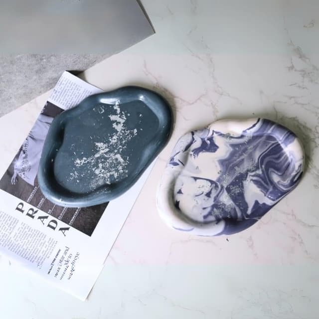時硐STONE 不規則長圓擺飾盤(手工 杯墊 收納 擺飾 飾品 收納  盆栽底盤  禮物 質感 療愈小物 裝飾品 盲盒擺放 精油擴香盤 裝飾 擴香石)