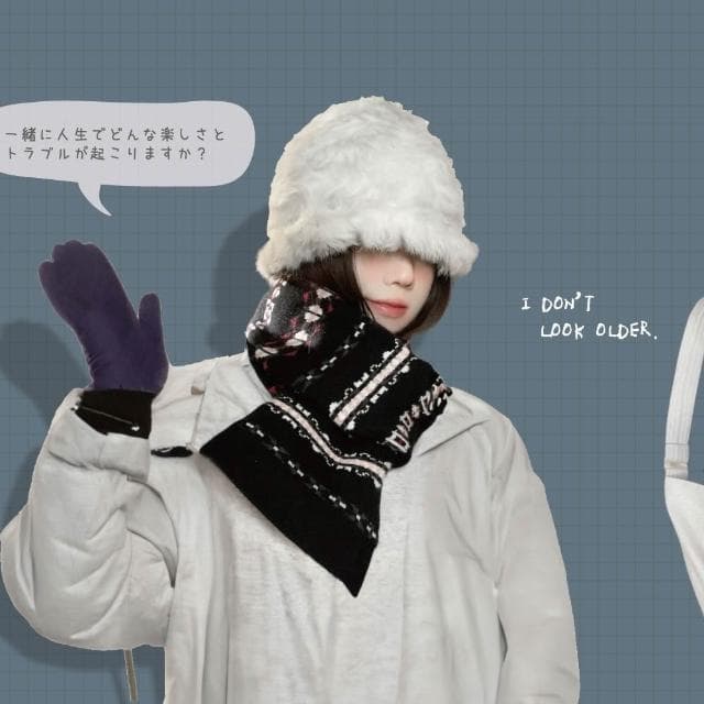 【ZOII 佐壹】費爾島風圍巾 披肩 圍巾 圍脖 脖圍 禦寒 保暖 針織圍巾 賞雪圍巾 抗寒 保暖圍巾 #322056