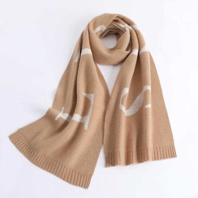 【米蘭精品】現貨+預購 100%羊毛圍巾保暖披肩-拼色字母印花男女配件生日情人節禮物4色74dl40