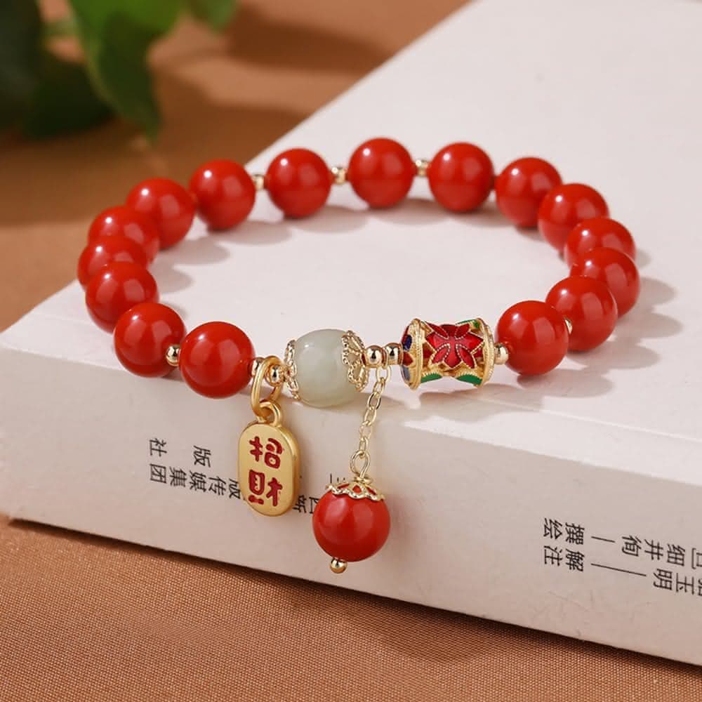 【米蘭精品】情人節禮物 現貨+預購 硃砂手鍊朱砂手串手珠平安擋煞防小人轉運淨化招財開運-8mm和闐玉納福女飾品74fq1