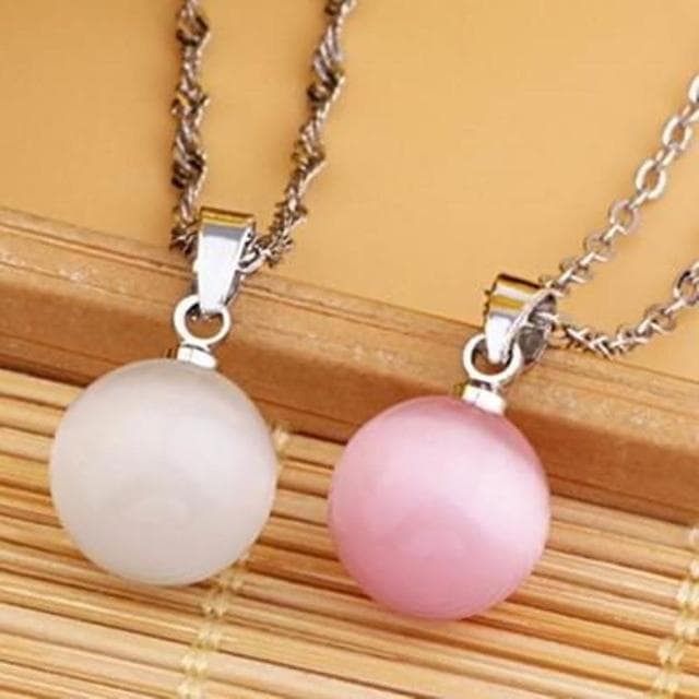 【米蘭精品】現貨+預購 貓眼石項鍊流行銀飾品獨特圓型韓國美艷百搭母親節生日情人節聖誕節交換禮物2色73v16
