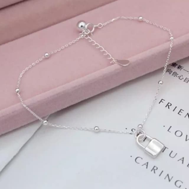 【米蘭精品】現貨+預購 腳鍊流行銀飾品創意光面鎖造型生日情人節聖誕節交換禮物73do35