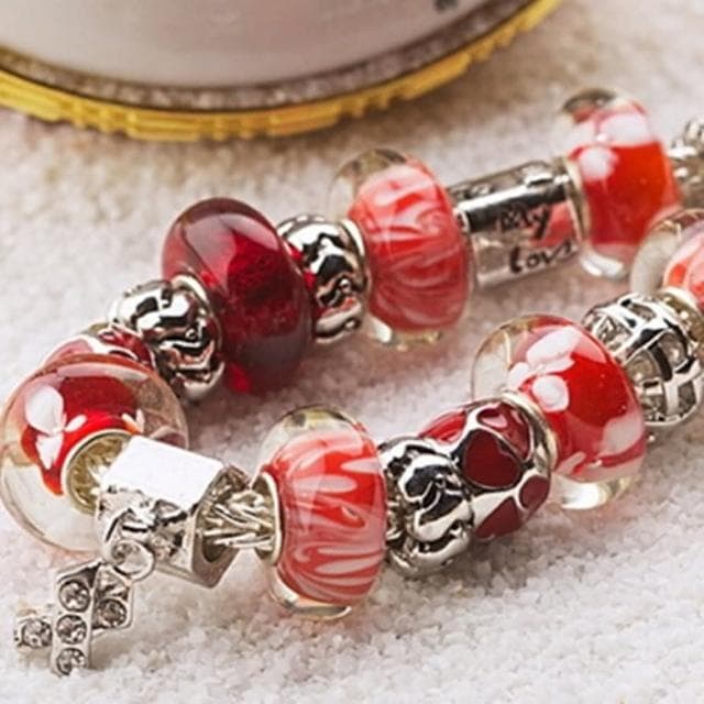【米蘭精品】現貨+預購 串珠手鍊流行飾品時尚精美紋路紅色系列母親節情人節生日聖誕節交換禮物73ay154
