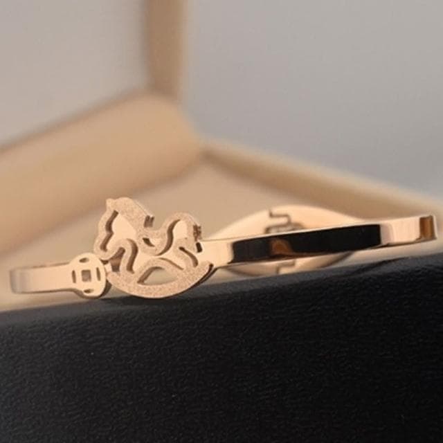 【米蘭精品】現貨+預購 玫瑰金手環流行飾品磨砂木馬時尚流行母親節生日情人節聖誕節交換禮物71ap22