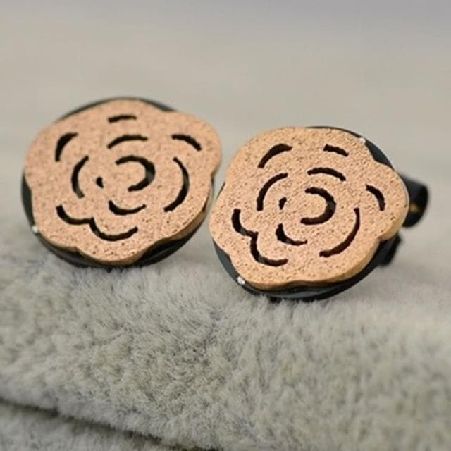 【米蘭精品】現貨+預購 玫瑰金耳環流行飾品磨砂時尚茶花精美母親節生日情人節聖誕節交換禮物71at70