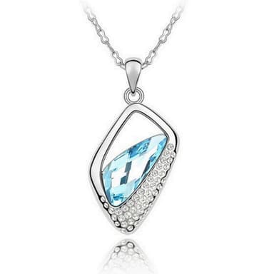 【米蘭精品】現貨+預購 項鍊水晶流行飾品優美氣質菱形造型母親節情人節生日聖誕節交換禮物7色73aj57