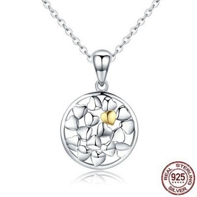 【米蘭精品】現貨+預購 925純銀項鍊愛心吊墜流行飾品日韓時尚柔美圓形情人節生日聖誕節交換禮物首選73og21