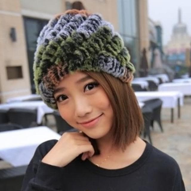 【米蘭精品】現貨+預購 針織兔毛帽流行氣質保暖女帽子聖誕節交換禮物10色63w44