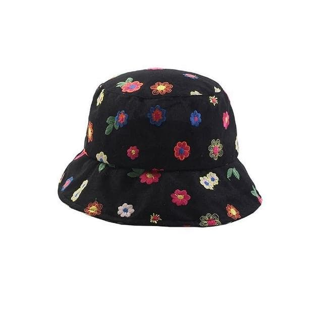 【米蘭精品】現貨+預購 漁夫帽盆帽刺繡彩色花朵蕾絲情人節生日聖誕節交換禮物女帽子73xu8