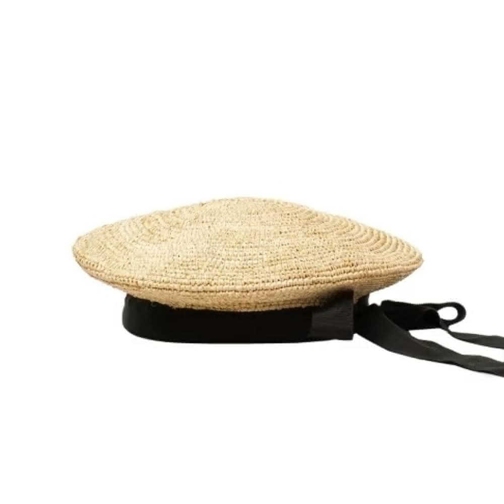 【米蘭精品】現貨+預購 草帽貝雷帽手工編織飄帶蝴蝶結防曬情人節生日聖誕節交換禮物女帽子3色73zr56