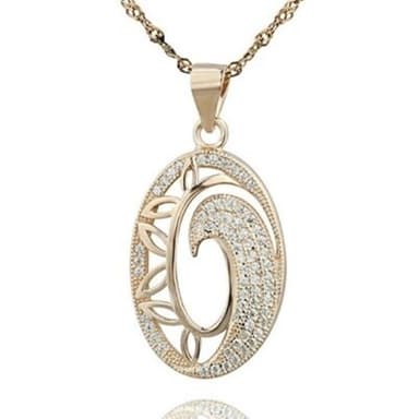 【米蘭精品】現貨+預購 925純銀玫瑰金項鍊鑲鑽吊墜韓版潮流鏤空橢圓情人節生日聖誕節交換禮物女飾品73dk124