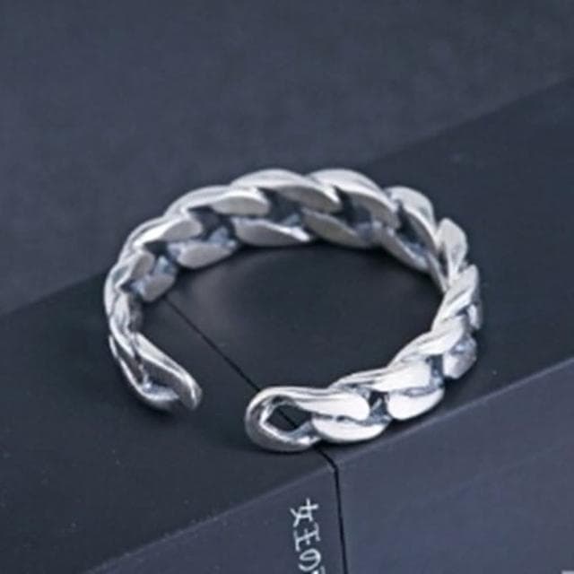 【米蘭精品】現貨+預購 925純銀戒指鑲鑽銀飾韓版復古繩結開口設計情人節生日聖誕節交換禮物女飾品73dx22