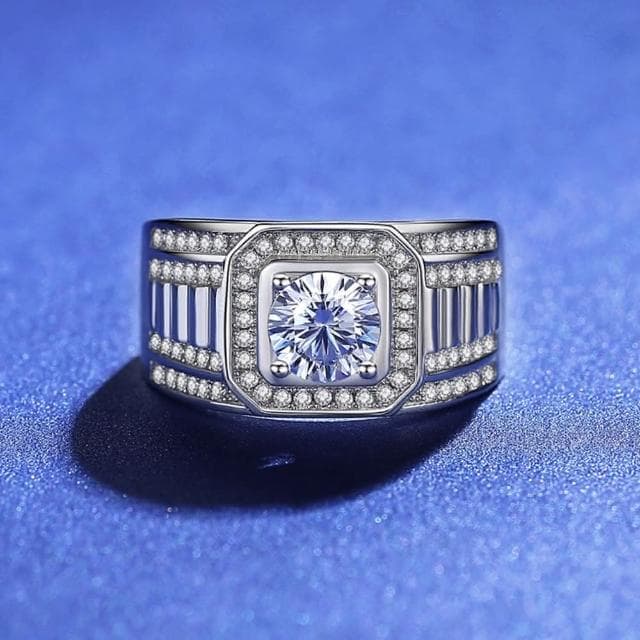 【米蘭精品】現貨+預購 莫桑鑽戒指925純銀1克拉8心8箭D色個性聖誕節情人節生日禮物男飾品73yk61
