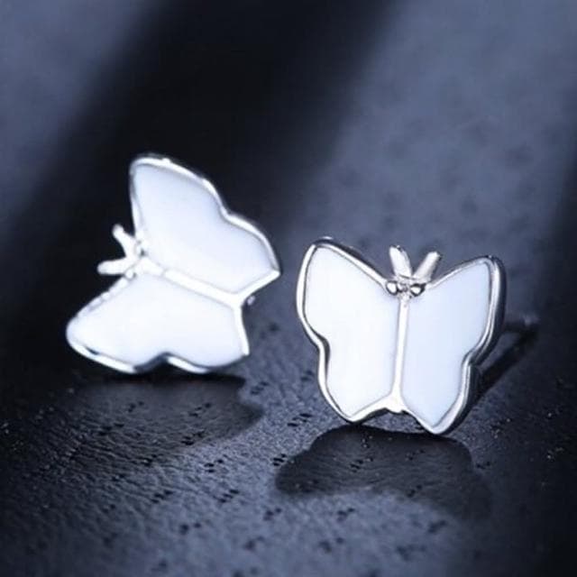 【米蘭精品】現貨+預購 925純銀耳環耳飾簡約百搭蝴蝶造型情人節生日聖誕節交換禮物女飾品73dy85